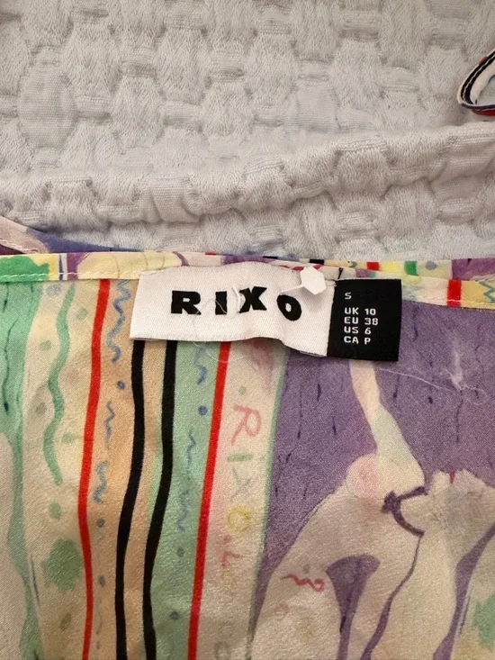 RIXO Multicolor Pastel Graphic Slip Dress - Picture 3 of 3